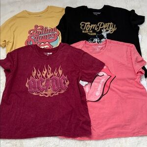 Bundle of 4 Rock Band Music T-Shirts XXXL 22 Rolling Stones ACDC NWT NEW